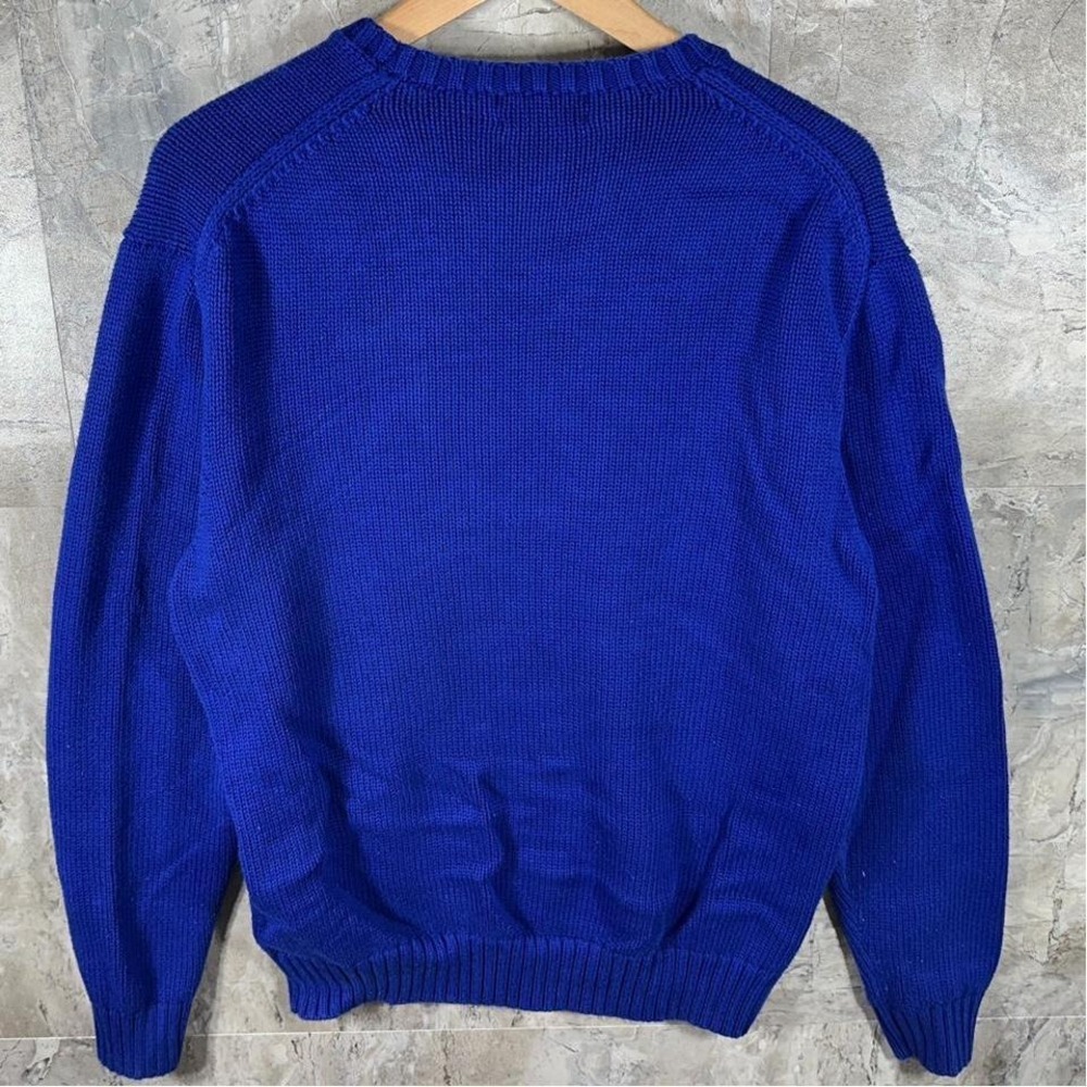 Polo Ralph Lauren Mens Large Logo Crewneck Knit Blue Sweater Crew Neck - Picture 5 of 7